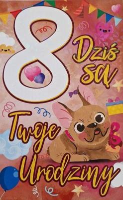 Opakowanie Karnet Urodziny 8 dziewczynka