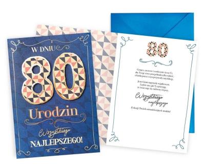 Opakowanie Karnet Urodziny 80