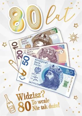 Opakowanie Karnet Urodziny 80