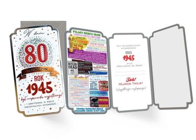 Opakowanie Karnet urodziny 80