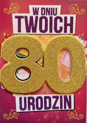 Opakowanie Karnet Urodziny 80 damskie