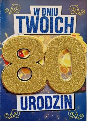 Opakowanie Karnet Urodziny 80 męskie