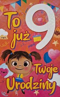 Opakowanie Karnet Urodziny 9 dziewczynka