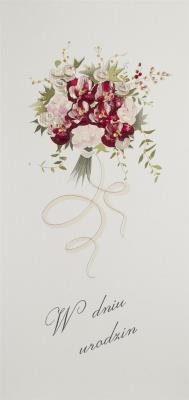 Karnet Urodziny DL U08 - Bukiet czerwony. Wydawca: MAK. SmakLiter.pl Opakowanie Karnet Urodziny DL U08 - Bukiet czerwony