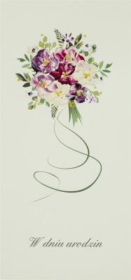 Karnet Urodziny DL U15 - Bukiet bordowy. Wydawca: MAK. SmakLiter.pl Opakowanie Karnet Urodziny DL U15 - Bukiet bordowy