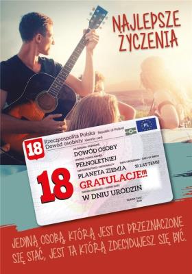 Opakowanie Karnet Urodziny Osiemnastka Gift-M