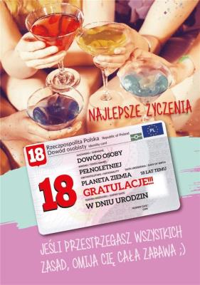 Opakowanie Karnet Urodziny Osiemnastka Gift-M