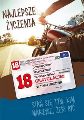 Opakowanie Karnet Urodziny Osiemnastka Gift-M