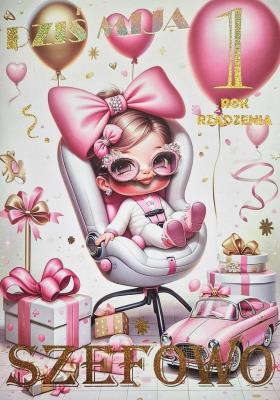 Opakowanie Karnet Urodziny Roczek 3K