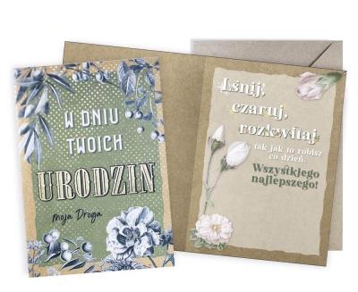 Opakowanie Karnet Urodziny vintage Moja Droga