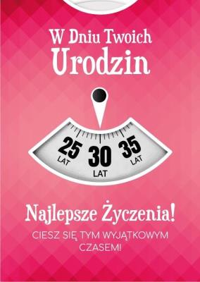 Opakowanie Karnet Urodziny wymienne cyfry