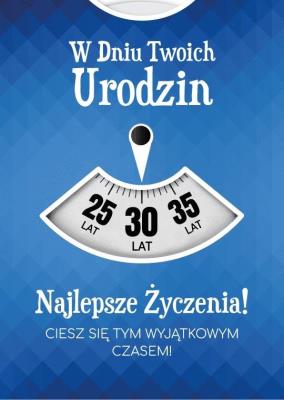 Opakowanie Karnet Urodziny wymienne cyfry