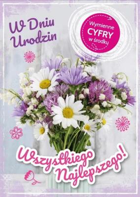 Opakowanie Karnet Urodziny wymienne cyfry