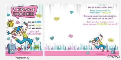 Opakowanie Karnet Young B6 + koperta wzór nr 30 Urodziny