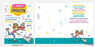 Opakowanie Karnet Young B6 + koperta wzór nr 31 Urodziny