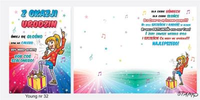 Opakowanie Karnet Young B6 + koperta wzór nr 32 Urodziny