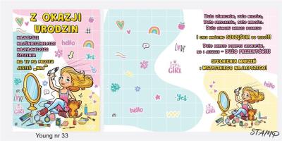 Opakowanie Karnet Young B6 + koperta wzór nr 33 Urodziny