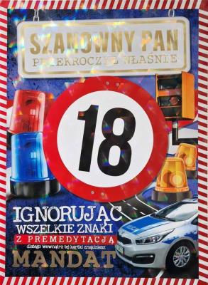 Opakowanie Karnet z mandatem 18-stka
