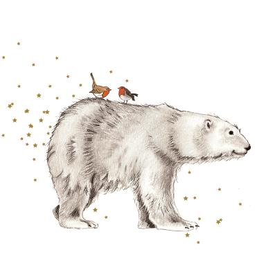 Opakowanie Karnet złocony KW Niedźwiedź i ptaszki