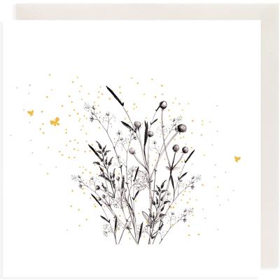 Opakowanie Karnet Złocony kwadrat CL3801_BL Łąka