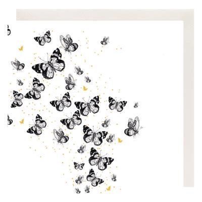 Opakowanie Karnet Złocony kwadrat CL3803_BL Motyle