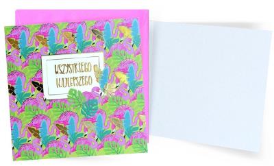 Opakowanie Karnet Życzenia (flamingi)