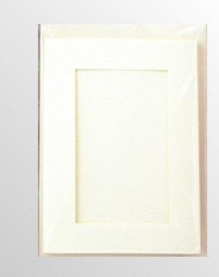 Opakowanie Karta passepartout + koperta perłowo-białe 5szt