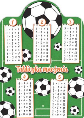 Karta tabliczka mnożenia A5 piłka. Wydawca: Henry. SmakLiter.pl Opakowanie Karta tabliczka mnożenia A5 piłka