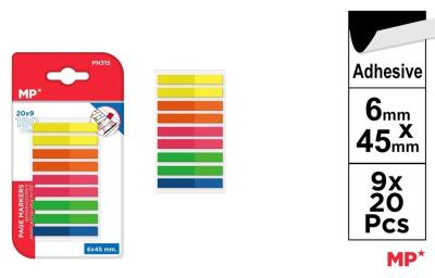 Opakowanie Karteczki indeksujące fluo 45x6mm 9x20K