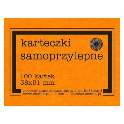 Karteczki samoprzylepne Fluo 38x51mm 100K pomar.. Wydawca: Ziemia Obiecana. SmakLiter.pl Opakowanie Karteczki samoprzylepne Fluo 38x51mm 100K pomar.