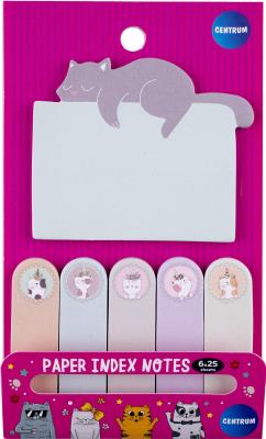 Opakowanie Karteczki samoprzylepne i zakładki indeksujące Cute Cat 6 wzorów