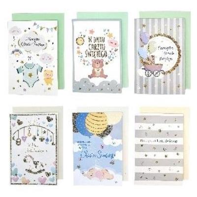 Opakowanie Kartka chrzest składana 11,5x17cm mix