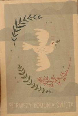 Opakowanie Kartka drewniana Pierwsza Komunia Święta
