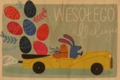 Opakowanie Kartka drewniana Świąteczny Zając