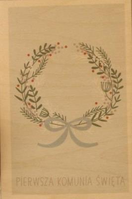 Opakowanie Kartka drewniana W dniu Pierwszej Komunii Świętej