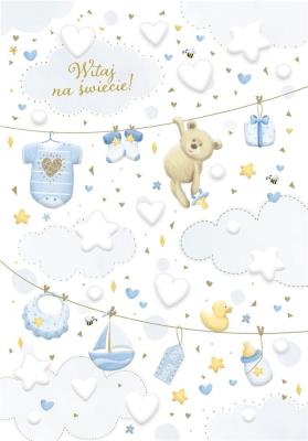 Opakowanie Kartka okolicznościowa Narodziny niebieskie