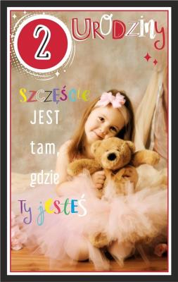 Opakowanie Kartka okolicznościowa Urodziny 2 dziewczynka