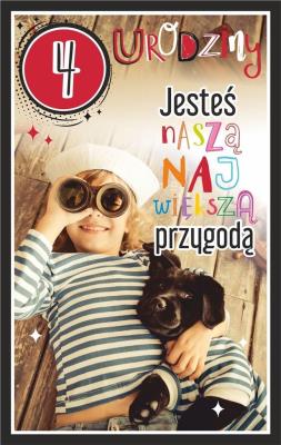 Opakowanie Kartka okolicznościowa Urodziny 4 chłopiec