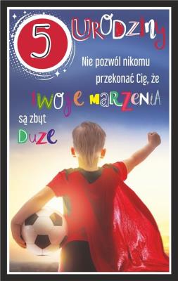 Opakowanie Kartka okolicznościowa Urodziny 5 chłopiec
