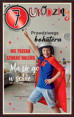 Opakowanie Kartka okolicznościowa Urodziny 7 chłopiec