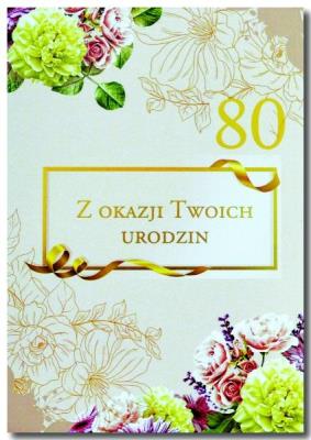 Opakowanie Kartka okolicznościowa Urodziny 80