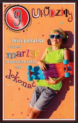 Opakowanie Kartka okolicznościowa Urodziny 9 chłopiec