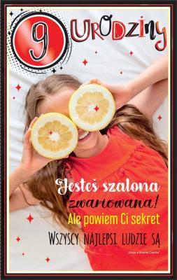 Opakowanie Kartka okolicznościowa Urodziny 9 dziewczynka