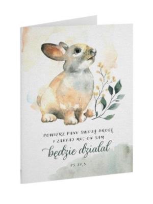 Opakowanie Kartka składana - owierz Panu - Zajączek