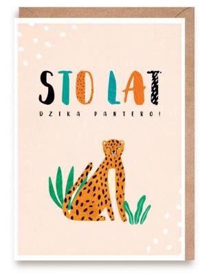 Opakowanie Kartka urodzinowa Sto lat, Dzika Pantero, eko