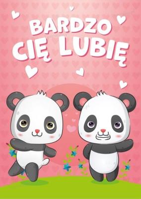 Opakowanie Kartka walentynkowa - bardzo Cię lubię (5szt)