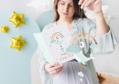 Opakowanie Kartka z zawieszką Wieloryb 14x20cm