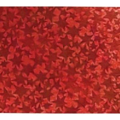 Opakowanie Karton holograficzny czerwony gwiazdy 25x35cm ark