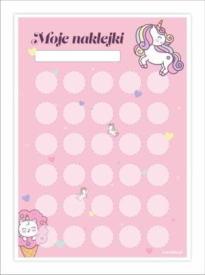 Opakowanie Karty motywacyjne jednorożce 5szt