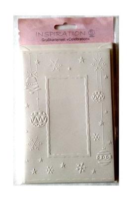 Opakowanie Karty tłoczone + koperty bombki choinkowe 5szt